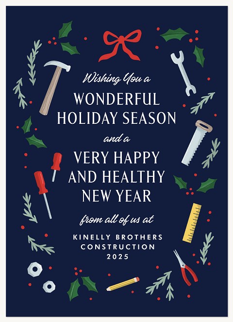 Festive Tool Frame Business Holiday Cards