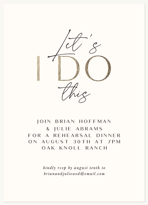 Let's I Do This Rehearsal Dinner Invitations