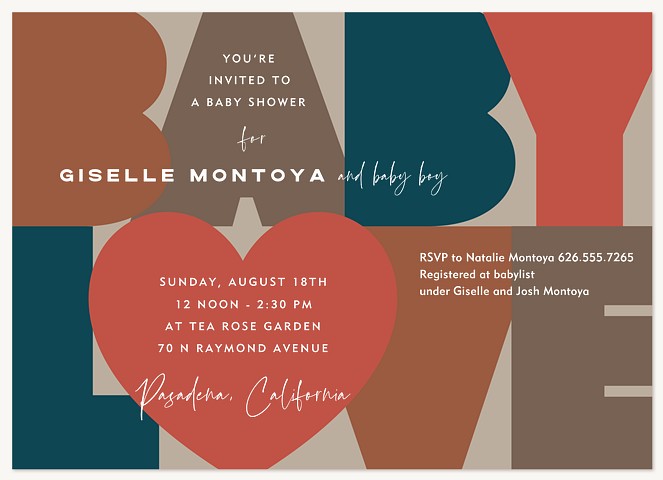 Baby Love Baby Shower Invites