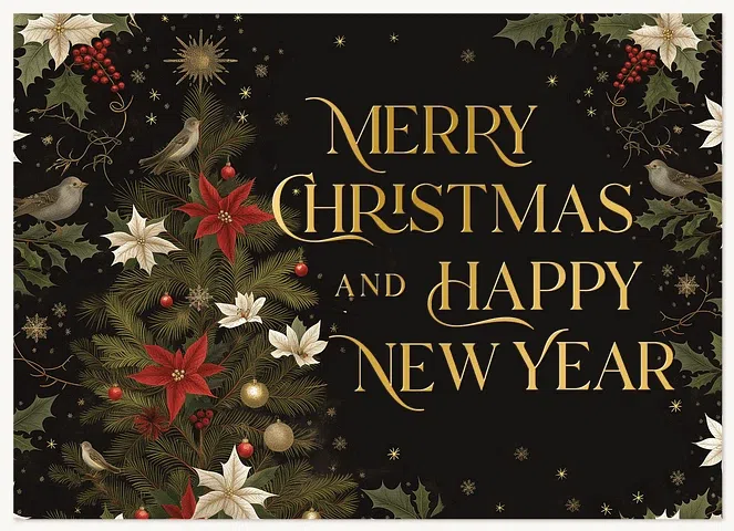 Poinsettia Delight Business Holiday Cards