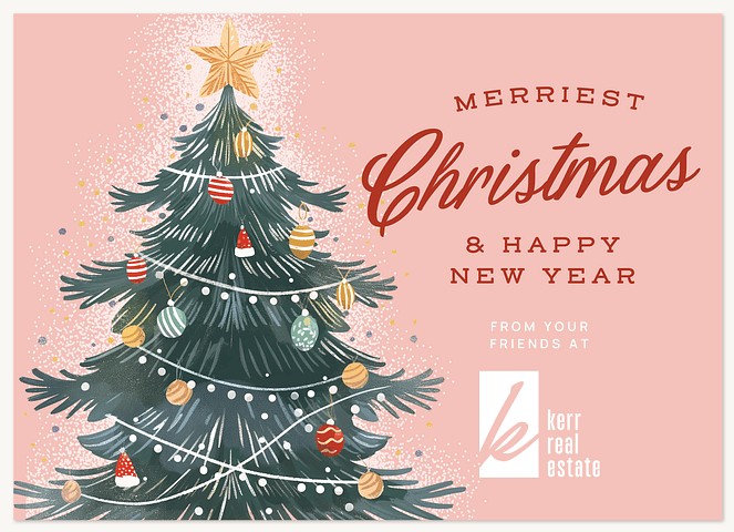 Hand-drawn Tree Business Holiday Cards