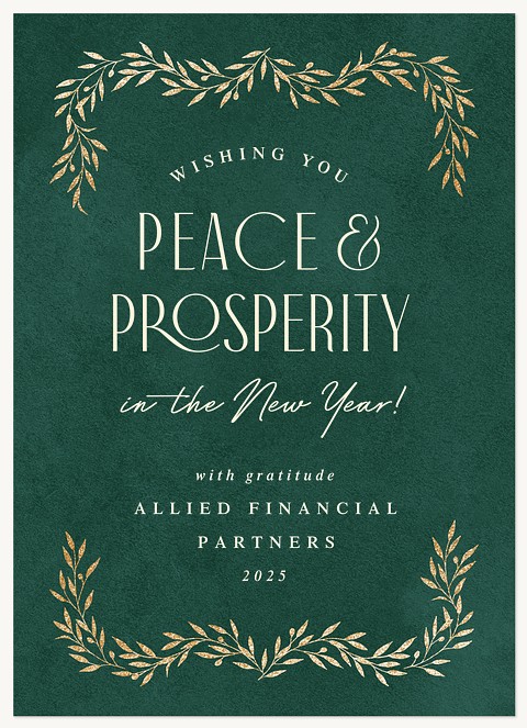 Peace and Prosperity Business Holiday Cards