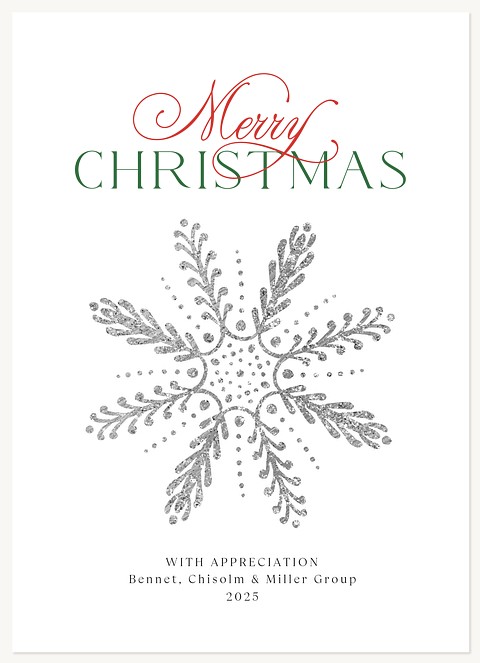 Snowflake Script Business Holiday Cards