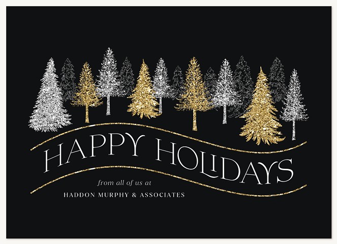 Layered Forest Business Holiday Cards