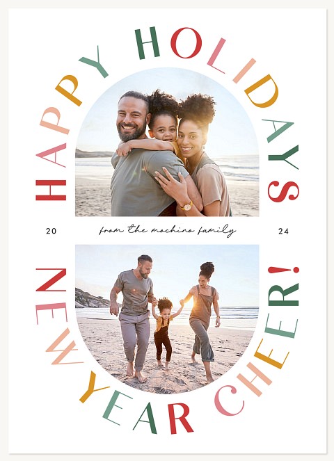 Colorful Curve Personalized Holiday Cards