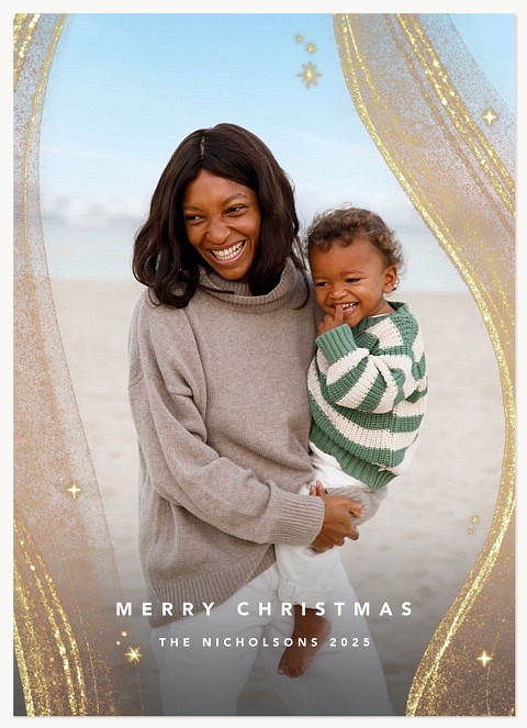 Glitter Swirl Personalized Holiday Cards