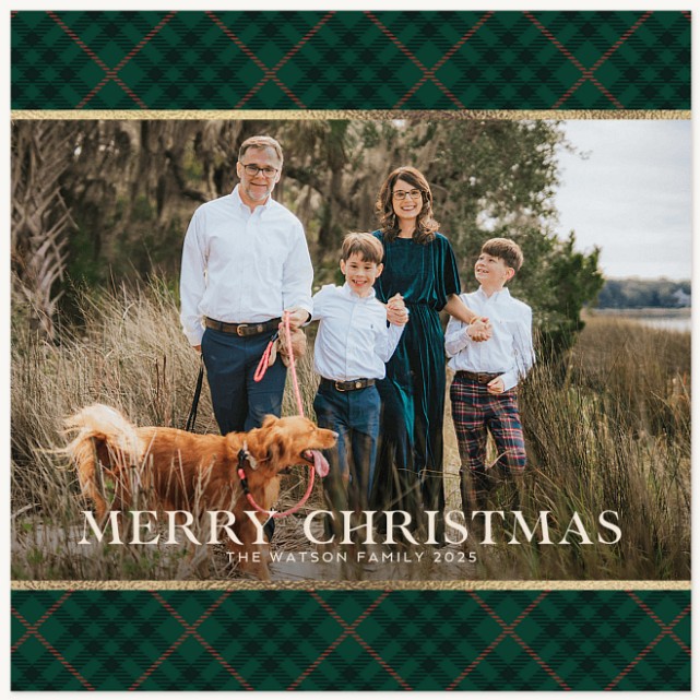 Plaid Nostalgia Personalized Holiday Cards