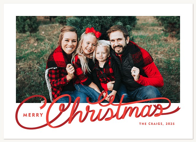 Christmas Ribbon Personalized Holiday Cards