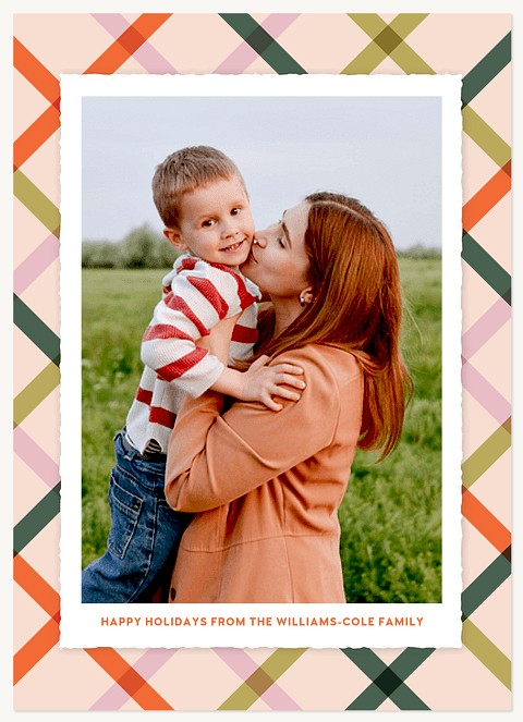 Crafty Crosshatch Personalized Holiday Cards