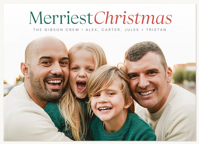 Typed Duo Personalized Holiday Cards