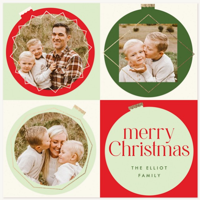 Jolly Ornaments Personalized Holiday Cards