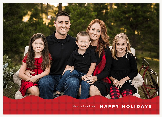 Plaid Curve Personalized Holiday Cards