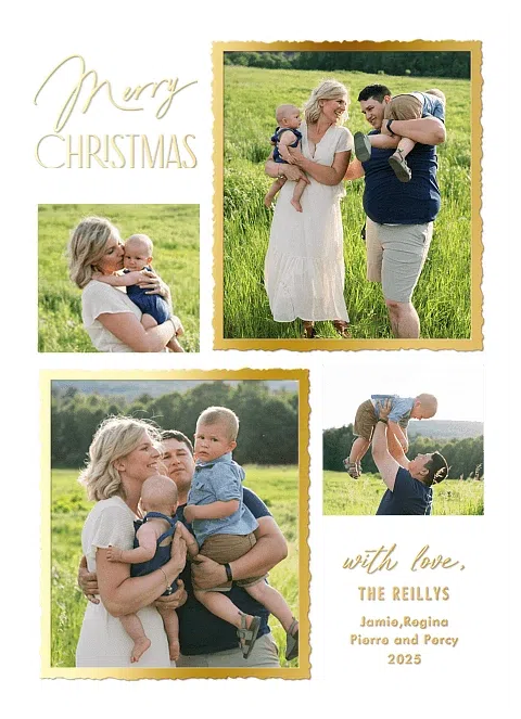 Modern Scrapbook Personalized Holiday Cards