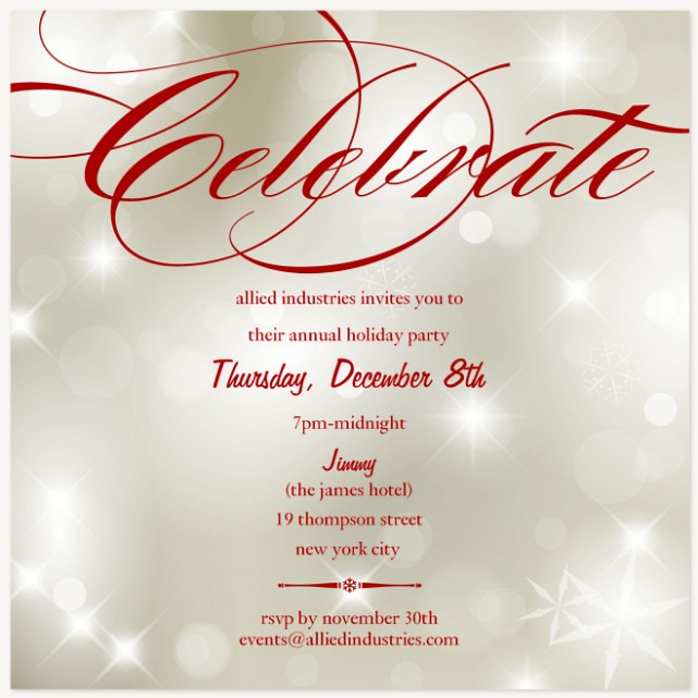 Red Celebrate Holiday Party Invitations