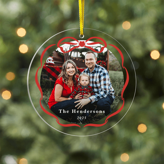 Holiday Ribbon Personalized Ornaments