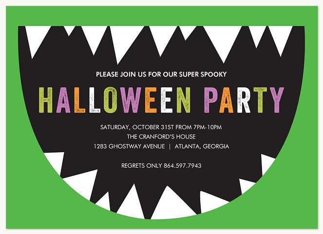 Monster Mouth Halloween Party Invitations