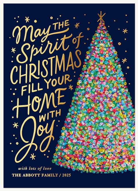 Colorful Tree Personalized Holiday Cards