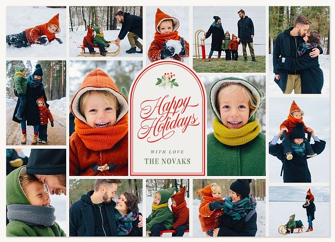 Classic Collage Personalized Holiday Cards