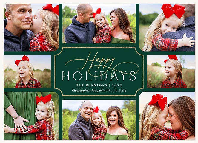 Luxe Placard Personalized Holiday Cards