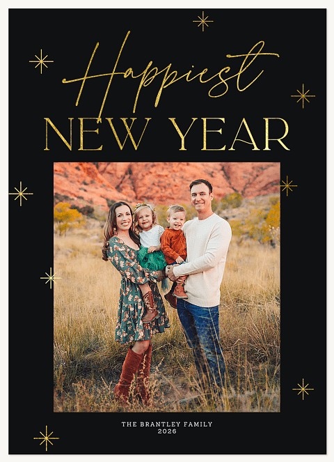 Elegant Stars Personalized Holiday Cards