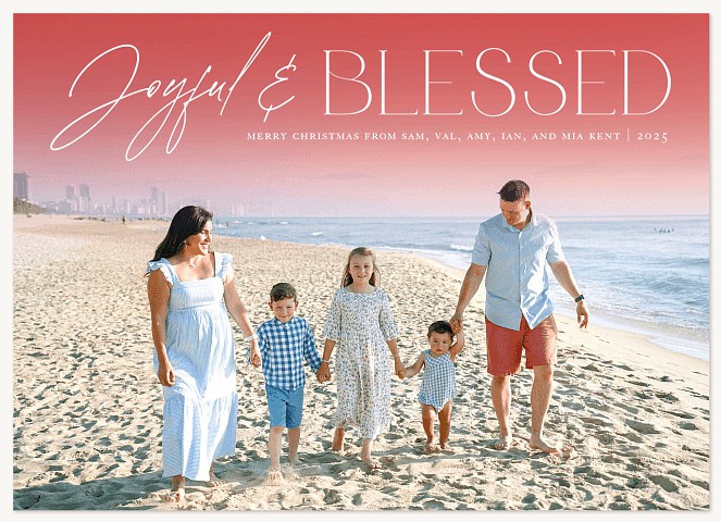 Joyful and Blessed Personalized Holiday Cards