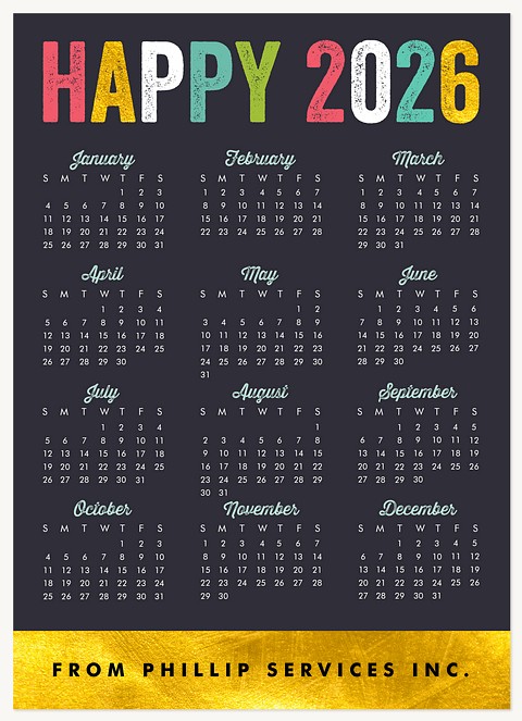 Mod Calendar Business Holiday Cards