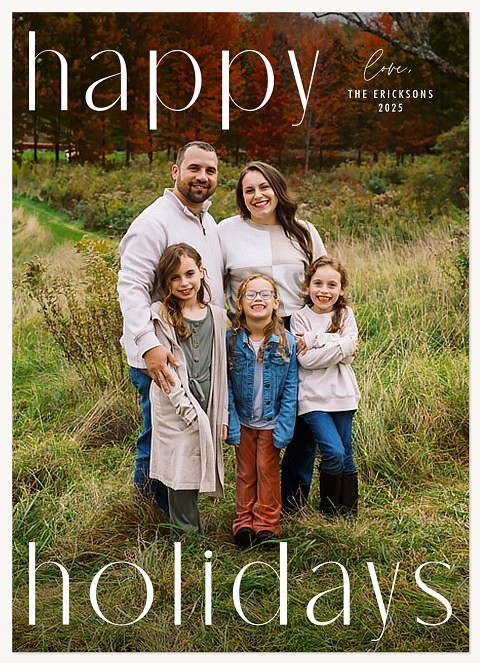 Editorial Type Personalized Holiday Cards