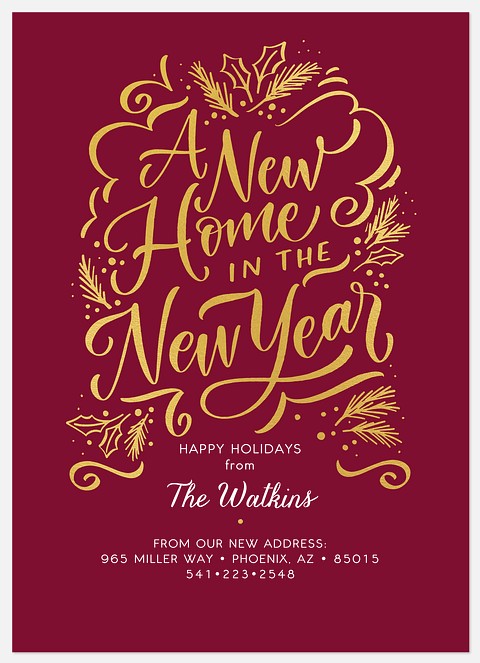 New Home, New Year Holiday Photo Cards