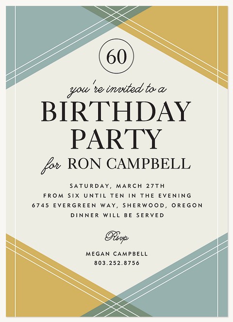 Geometric Milestone Adult Birthday Party Invitations