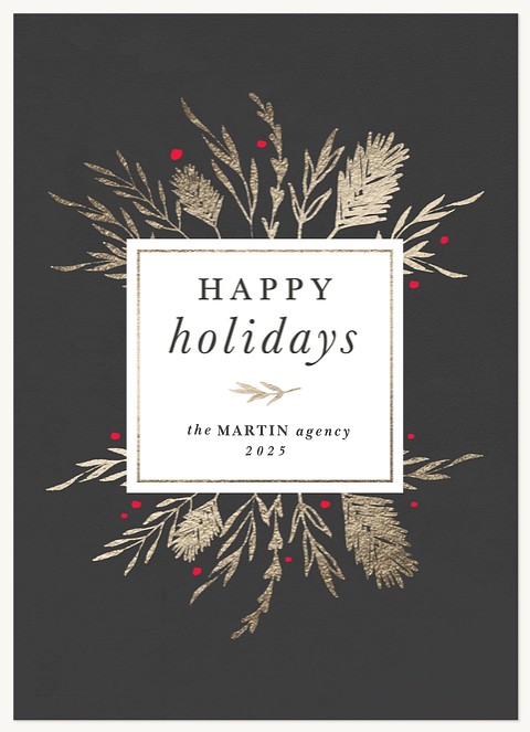 Luxe Foliage Business Holiday Cards