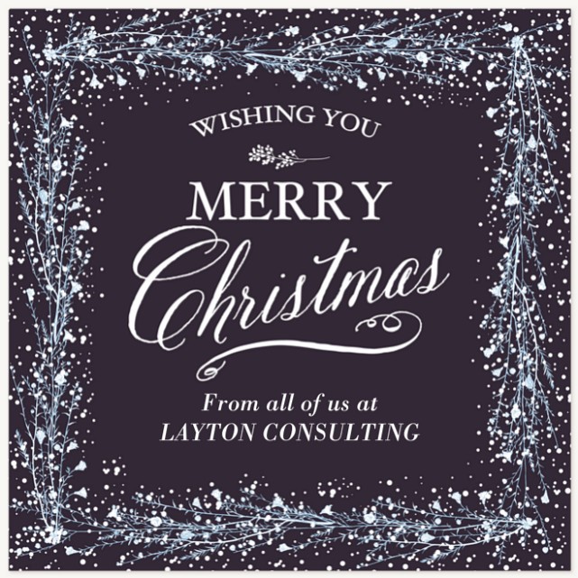 Snowy Garland Business Holiday Cards