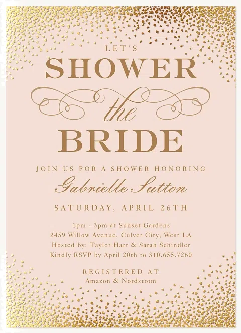 Shimmery Shower Bridal Shower Invitations