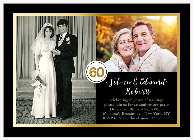 Stunning Accomplishment  Wedding Anniversary Invitations