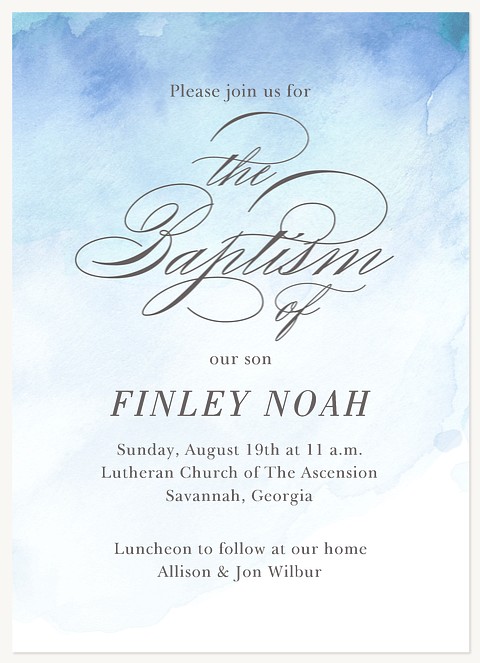Ocean Script Baptisms & Christening Invitations