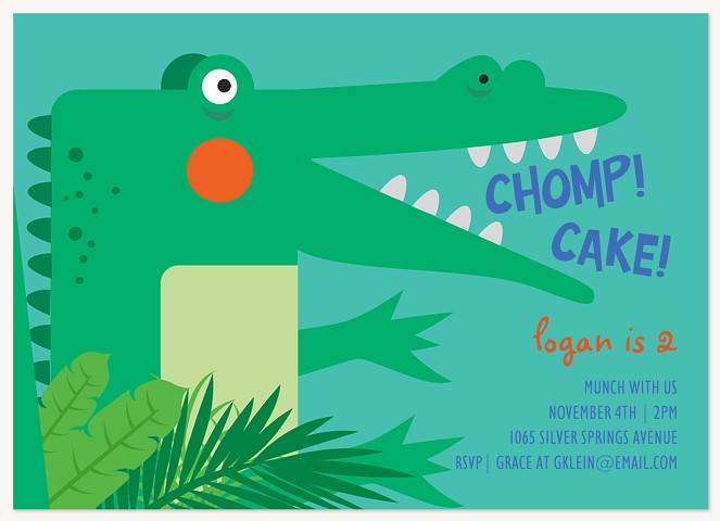 Cake Chomp Kids Birthday Invitations
