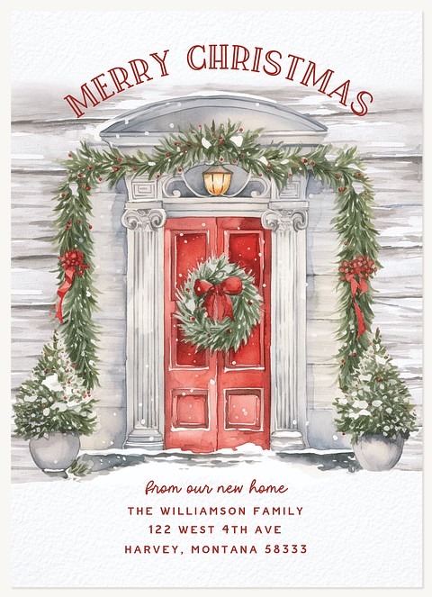 Christmas New Door Personalized Holiday Cards