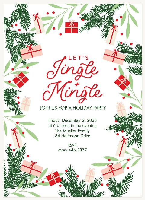 Festive Jingle Holiday Party Invitations
