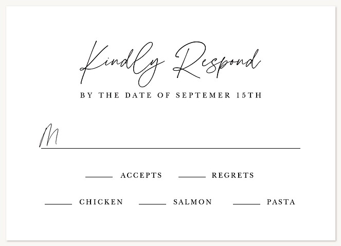 Classic Type Wedding RSVP Cards