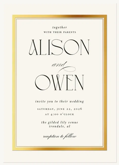 Gilded Frame Wedding Invitations