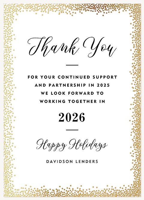 Golden Stardust Business Holiday Cards