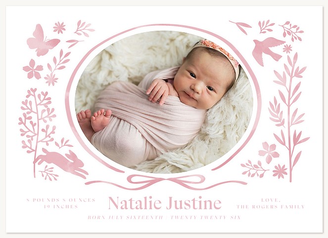 Sweet Blush Forest Baby Announcements