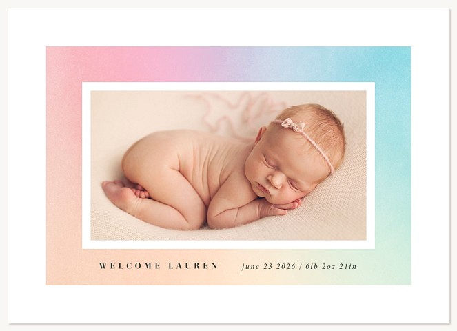 Rainbow Frame Baby Announcements
