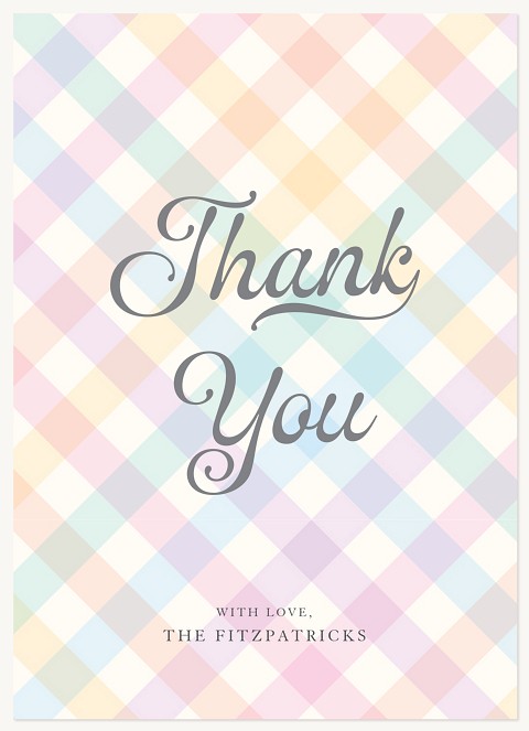 Pastel Gingham Thank You Cards 