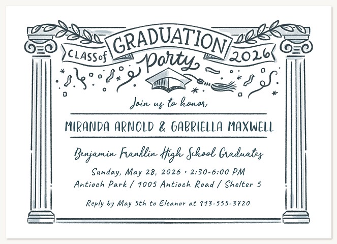 Academic Pillars Graduation Cards