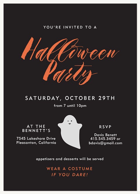 Ghostly Gathering Halloween Party Invitations