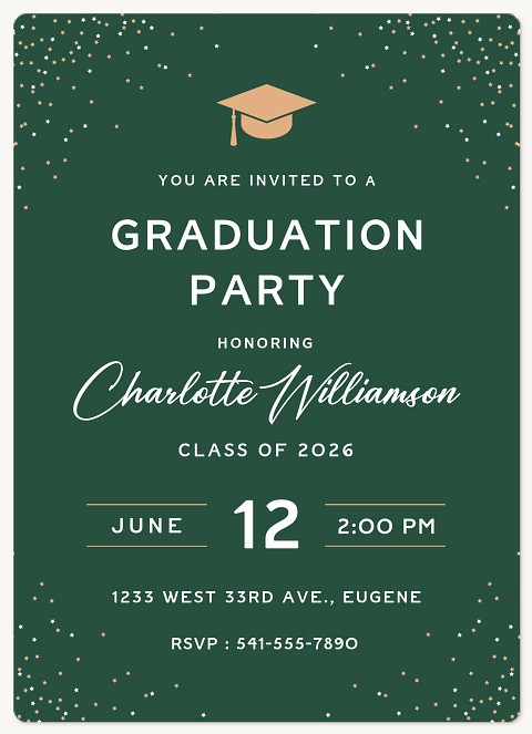 Corner Celebration Confetti Graduation Cards