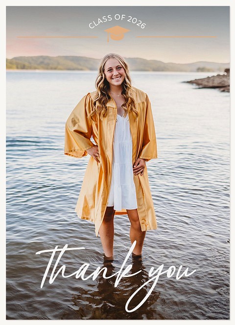 Simple Overlay Hat Thank You Cards 