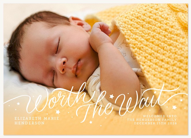 Sincere Script Baby Announcements