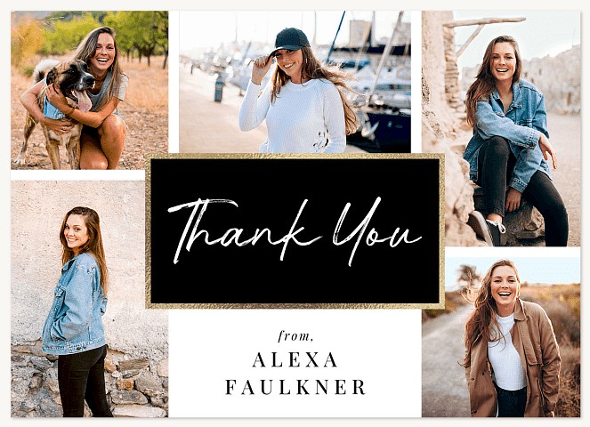 Golden Achievement Thank You Cards 