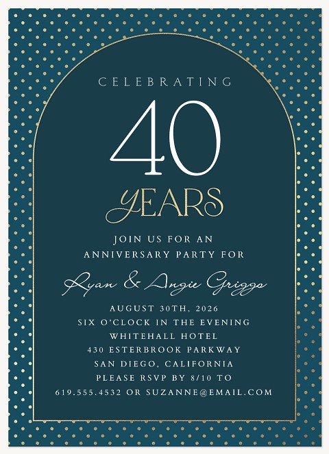 Arched Elegance Wedding Anniversary Invitations